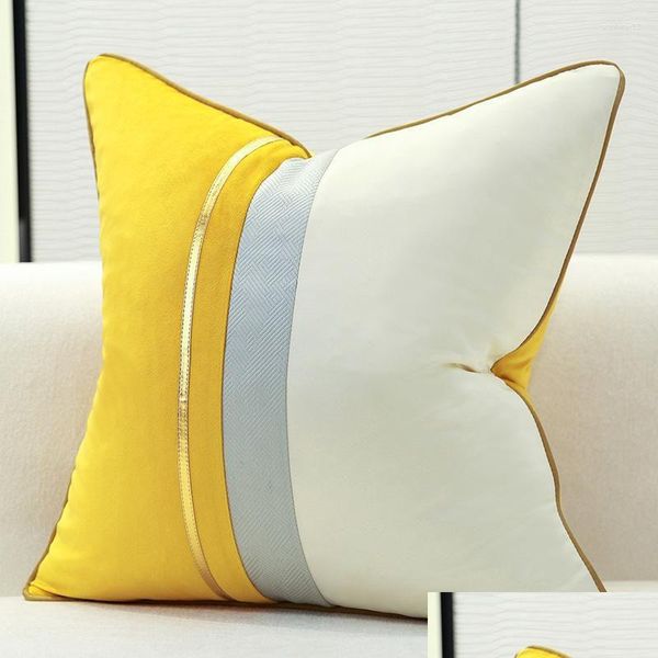 Coussin / oreiller décoratif oreiller Veet luxe satin ER décoratif pour canapé salon décor à la maison taie d'oreiller gris ERS 45x45cm goutte livraison Dhxbh