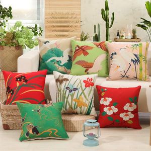 Kussen/decoratief kussen plant bloemenprint kussen omvatten vulstofkern 18inch 45 cm big xmas mall el home decor autosofa stoel terug th