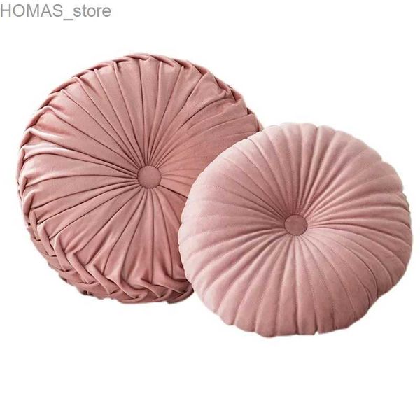 Cojín/almohada decorativa calabaza redonda rosa suave cojín de la sala de estar sofá b b budín de rueda decorativa y240401fzw1