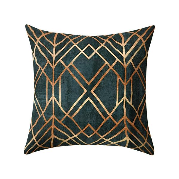 Cojín/almohada decorativa, funda de cojín de oro rosa y negro, funda de almohada cuadrada, decoración del hogar, tiro de cintura para sala de estar/sofá