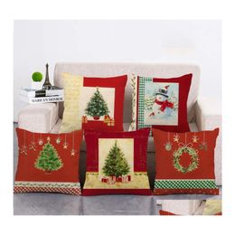 Coussin / oreiller décoratif Santa Claus Christmas Merry Decor pour HomeChristmas Ornement Cadeaux de Noël NAVIDAD HAPPING ANNÉ