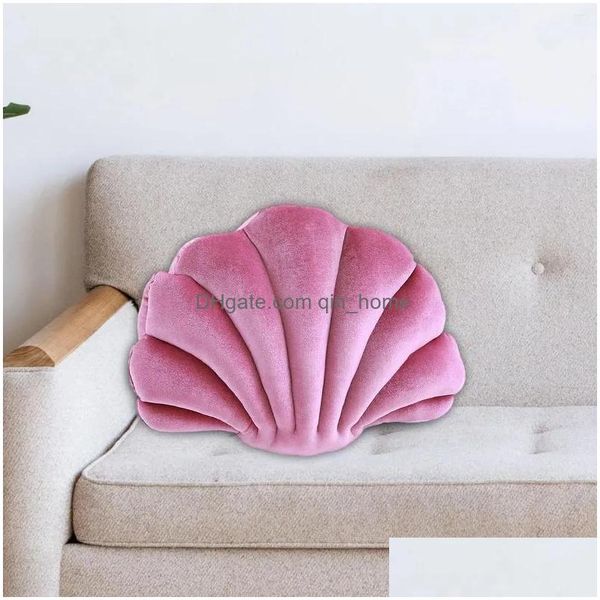 Cojín / almohada decorativa Seashell Resistente Lovely Beach Almohadas P Regalo de cumpleaños Shell para dormitorio Sofá Decoración Cama Oficina en casa Drop DHGWD