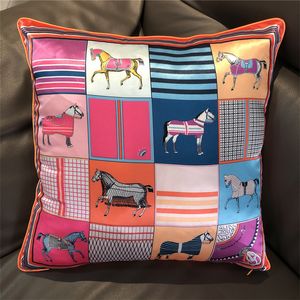 Cojín almohada decorativa caja de seda diseño de marca caballo sofá sofá silla silla cubierta de cojín decoración del hogar moda 221231