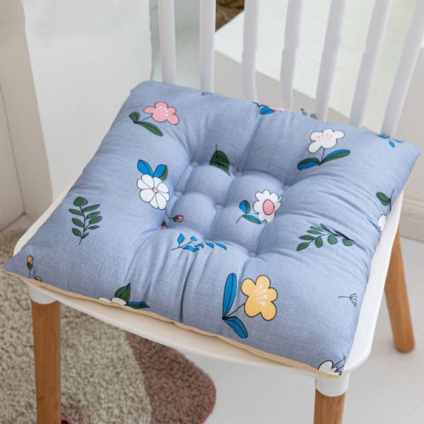 Coussin/oreiller décoratif petit motif d'impression frais carré lin coussin de siège salon tatami tapis d'extérieur bureau dortoir épaissir coussin de chaise antidérapant 230311