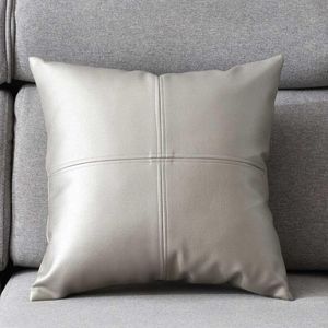 Kussen / Decoratief kussen Sofa Lange Bank Pad 45x45cm PU lederen huis beddengoed kamer slaapbed kussen