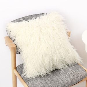 Coussin/oreiller décoratif doux en peluche fourrure housse de coussin jeter taies d'oreiller pour chambre canapé voiture chaise maison décorative