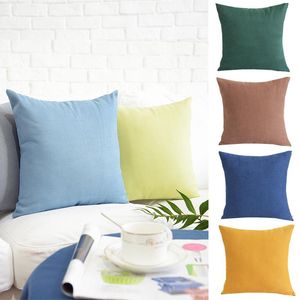Kussen / decoratief kussen Solid Cushion Cover Decoratieve kussens Linnen Case voor Sofa