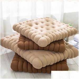 Coussin / oreiller décoratif style mignon biscuit forme anti-fatigue PPcoton canapé doux pour la maison chambre bureau dortoir décor tapis de siège Dhxtn