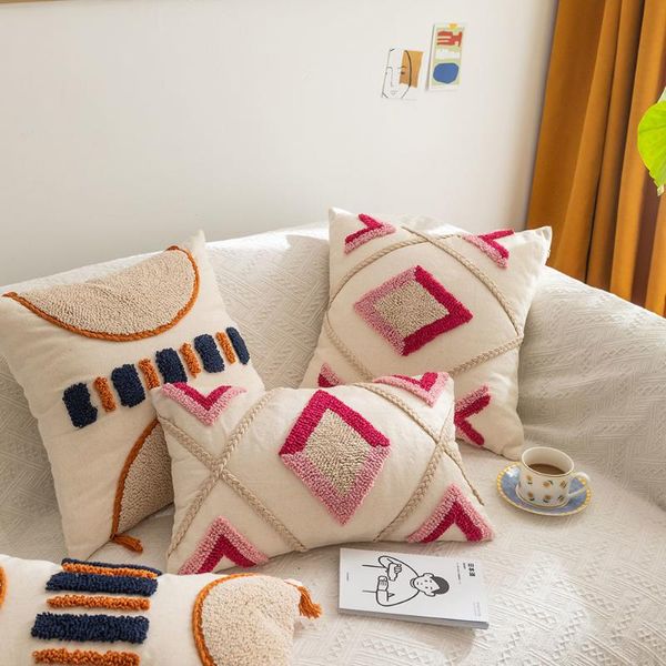 Coussin/oreiller décoratif Style géométrique rose oreillers coussin décoratif pour canapé bricolage imprimé chaise voiture noël décoration de la maisonCoussin/De