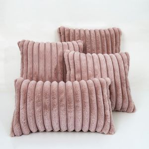 Coussin / oreiller décoratif super doux en peluche housse de coussin jeter velours cheveux longs canapé taie d'oreiller nordique maison salon décoration 30x50 40x