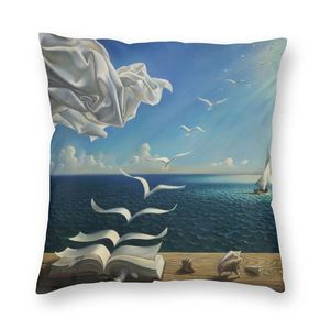 Coussin / oreiller décoratif Les vagues livre du livre pour le salvador dali peinture couverture coussin imprime