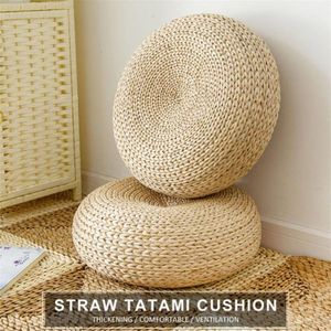 Coussin oreiller décoratif épaissison coussin tatami baie fenêtre paille n coussin à la main rond en stock 295m