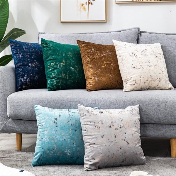 Cojín / almohada decorativa Cubierta de cojín de terciopelo Cubiertas suaves Funda brillante Kussenhoes para sala de estar Sofá decorativo