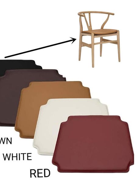 Cojín/Almohada Decorativa Wishbone Silla Cojín Calidad PU Y Almohadilla De Asiento De Espuma Suave Para Hans Wegner Y Blanco Negro Marrón Rojo CoffeeCushion/Dec