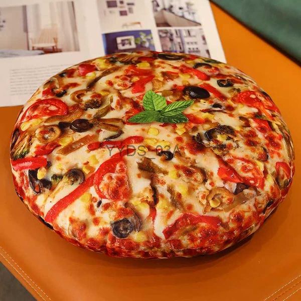 Cojín / Pizza decorativa en forma de divertido 3D Gigante Comida redonda Peluche Relleno Novedad Cojín Cojín Peluche Juguete 16 