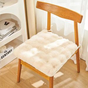 Coussin/décoratif lapin en peluche chaise coussins de siège carré chaud hiver coussins de chaise 40x40 cm tapis de tabouret antidérapant chambre fenêtre tapis de sol décor coussin