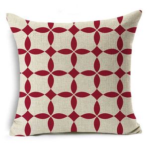Coussin / décoratif couvercle de coussin rouge et blanc rouge 45x45cm couverture décorative couverture canapé-lit