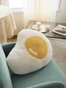 Kussen/decoratief REGINA Kawaii gebakken ei ontwerp gooien superzachte gezellige rugleuning kussen voor slaapbank stoel auto home decor bed s