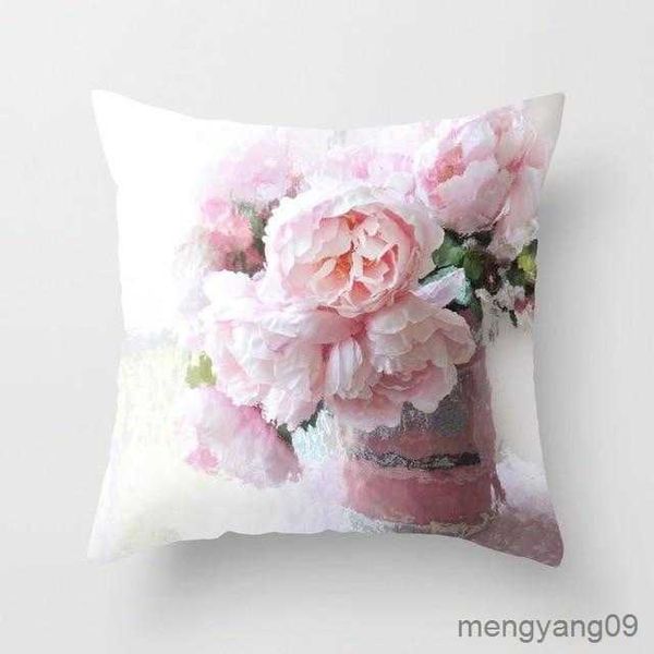 Coussin/décoratif Rose fleur housse de coussin Style nordique maison mariage décoration canapé-lit voiture cas R230727