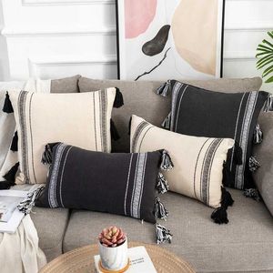 Kussen/decoratief eenvoudige linecase bohemian stijl moderne gewone kleur kussenomslag sofa taille