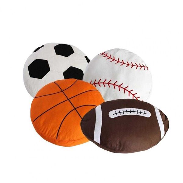 Coussin/décoratif doux en peluche canapé coussin sport coussin pour salon décor à la maison créatif basket-ball en forme de football coussin cadeaux