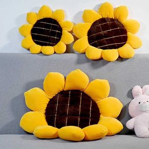 Kussen/decoratief zacht zonnebloemslaapkussen comfortabel pluche stoelkussen voor kantoor thuis vloermat bankdecor