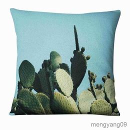 Kussen/Decoratief Tropische Cactus Plant Gedrukt Kussen Decoratief Fris Groen case Home Decor Sofa Gooi Almofadas Decorativa R230727