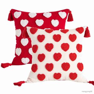 Coussin/décoratif Saint Valentin Coversvalentine'S Day Décorations Cadeau Rouge Amour Coeur Imprimer Vacances Décoratif Jeter s Case Décoration de La Maison 2pc R230727