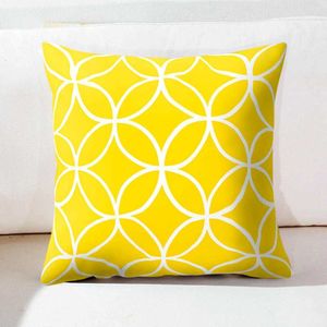 Coussin/décoratif jaune noir motif géométrique carré housse de coussin coussins pour la décoration intérieure