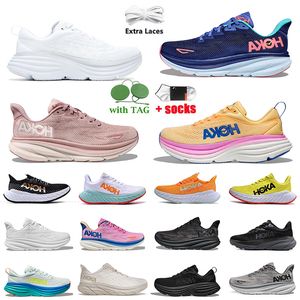 Cojín Hoka zapatos para mujer para hombre Hokas Clifton 9 Triple Negro Blanco Bondi 8 kawana On Cloud Mist Azul lila mármol rosa espuma corredores zapatillas deportivas entrenadores dhgate