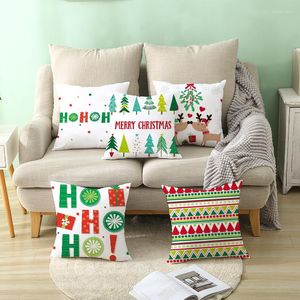 Kussen huishoudelijke decoratie accessoires kerst kussensloop cartoon Engelse letters bedrukte perzik huid fluweel deksel