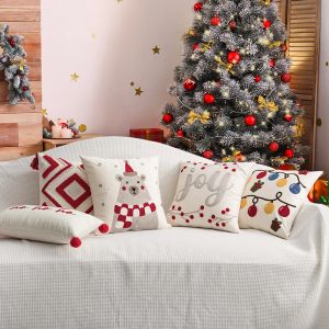 Coussin nouveau joyeux noël couverture de coussin brodé