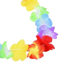 Paquete de cojines de 20/36/50 Uds., collar de guirnaldas de flores para fiesta hawaiana, decoración de vestido de fiesta en la piscina de playa Tropical, corona de cumpleaños