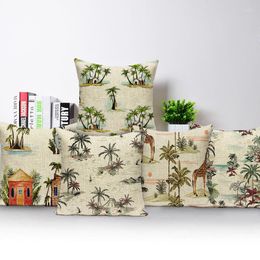 Kussen tropische planten bomen decoratieve kussens cover huis zeilboot print palmblad groen huisdecor kussensloop