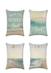 CushionDecorative Pillow Beach themaserie linnen kussen cover decoratief zeelandschap kussensloop 4545cm throw case2423503