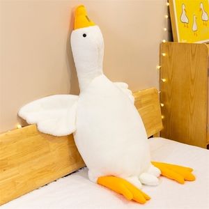 CushionDecoratief kussen Big White Goose Toy Cartoon Gevulde Duck Throw Birthday Gift for Kids Children 220930