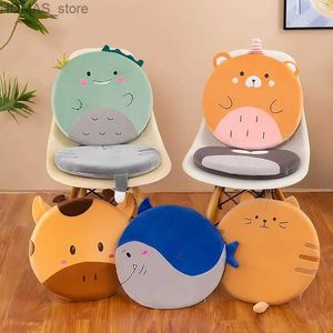 Coussindécoratif cariot dessin animé rebond mémoire mousse chaise de bureau coussin mignon animal rond en velours élastique coussin fesses lavables détachables coussin y24