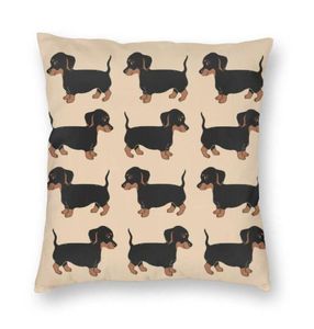 CushionDecorative Pillow Cute Dachshund Puppy Patroon Cushion Cover 3D Print Wiener Sausage Dog Square Throw Case voor autocillowc3420889