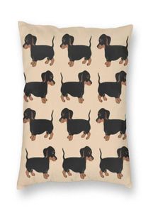 CushionDecorative Pillow Cute Dachshund Puppy Patroon Cushion Cover 3D Print Wiener Sausage Dog Square Throw Case voor autocillowc9027096