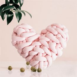 CojínAlmohada decorativa DUNXDECO Nudos de corazón Forma de cojín Color sólido Relleno Muñeco de peluche Presente Decorativo Sofá Silla Decorar 221109