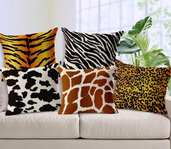Coussin décoratif oreiller mode canapé Housse De Coussin girafe léopard tigre zèbre housses décoratives Housse De Coussin pour canapé Pil6100948