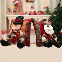 CushionDecoratief kussen Fun Kerstmis linnen S -auto Party Decoratieve S Santa Clause Snowman Cases Decoraties 220914