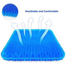 Coussin Oreiller décoratif Coussin de siège en gel TPE Tapis de refroidissement en silicone Coussin de siège épais en nid d'abeille pour soulager la pression Maux de dos Coussin de glace d'été 230719