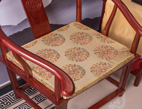 Coussin décoratif oreiller doré imprimé style chinois éponge coussin chaise de salle à manger coussins de siège fesse tapis pour la décoration intérieure So7386925