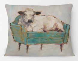 CushionDecorative Pillow Hand Painting Animal Cow in bank Couch Cushion Covers Home Decoratieve moderne kunst casecushionDecorative2490742