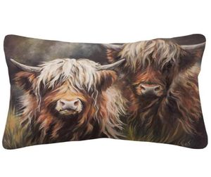 CushionDecorative Pillow Highland Cow Horse Cushion Covers Animal Painting Beige Linen Case 30x50cm Sofa Decoration3023792