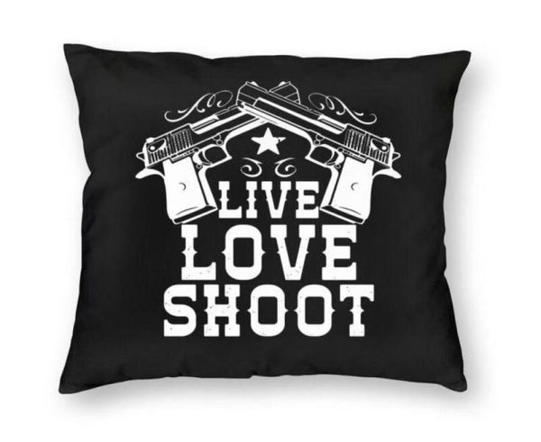 Coussindecorative oreiller luxe live love throw décoration décoration personnalisée usa arme de poing pistolet couvercle coussin 40x40cm couverture oreillers pour L72960701