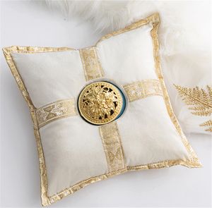 CushionDecoratief kussen Midden -Oosten Luxe keramische wierook Censerhouder Creative Golden Cushion Home Tea House Yoga Accessoires 30x30cm 221205