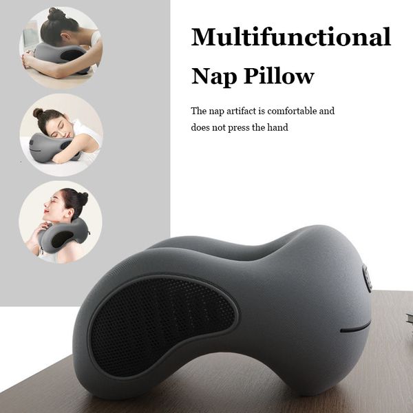 Cojín Almohada decorativa Multifunción en forma de U Espuma de memoria Cuello Rebote lento Viaje suave Para dormir Salud cervical Masaje Siesta Almohadas 230531