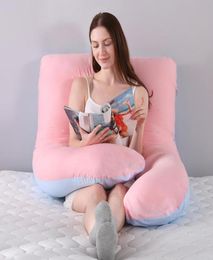 Coussindécoratif oreiller femmes enceintes taies d'oreiller pure color empreinte amovible u forme de litière de couchage côté couchage maternité 2125631
